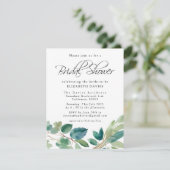 Groen Blauw Waterverf Eucalyptus Vrijgezellenfeest Kaart (Staand voorkant)