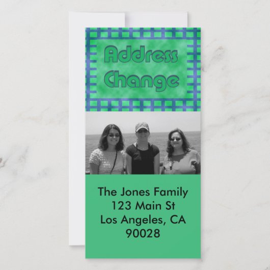 Groen blauw We zijn verhuisd Aankondiging (Voorkant)