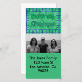 Groen blauw We zijn verhuisd Aankondiging (Voorkant / Achterkant)