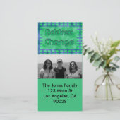 Groen blauw We zijn verhuisd Aankondiging (Staand voorkant)