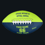 Groen blauw wit Football Naam, Nummer, Team<br><div class="desc">Creëer uw eigen aangepaste groen blauw wit Football met naam,  nummer,  teamnaam,  slogan en jaar. Personaliseer deze eenvoudige klassieke football sjabloon met uw aangepaste bericht,  naam,  teamnaam en jaar. Personaliseer het gemakkelijk voor een coole sport aandenken. Creëer Uw unieke gepersonaliseerde cadeau voor coach,  jongensverjaardag,  football speler,  teamgenoten en vrienden.</div>