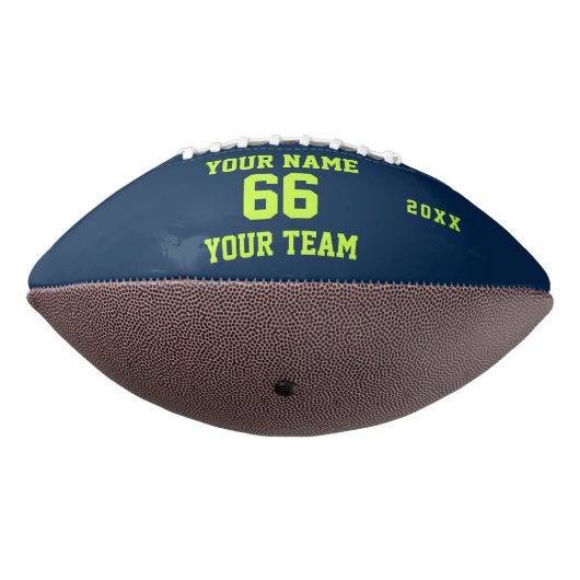 Groen blauw wit Football Naam, Nummer, Team (Gedraaid 270)