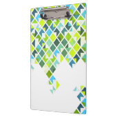Groen, blauw, wit geometrisch patroon klembord (Links)
