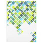Groen, blauw, wit geometrisch patroon klembord (Achterkant)