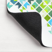 Groen, blauw, wit geometrisch patroon muismat (Hoek)