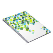 Groen, blauw, wit geometrisch patroon notitieboek (Rechterzijde)