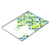 Groen, blauw, wit geometrisch patroon notitieboek (Linkerzijde)