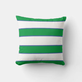 Groen Blauw Wit Nautisch Elegant Moderne Stripes Buitenkussen
