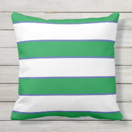 Groen Blauw Wit Nautisch Elegant Moderne Stripes Buitenkussen