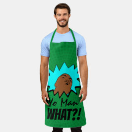 Groen blauw "Yo"-Man Wat je wilt Mok-hotstrips Schort