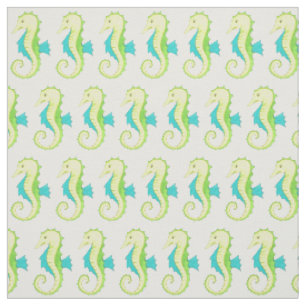 Groen blauw zeepaard Zee paarden Ocean Beach Anima Stof