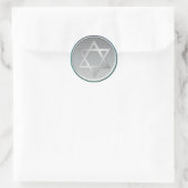 Groen, blauw, zilveren ster van David Bar Mitzvah Ronde Sticker (Tas)