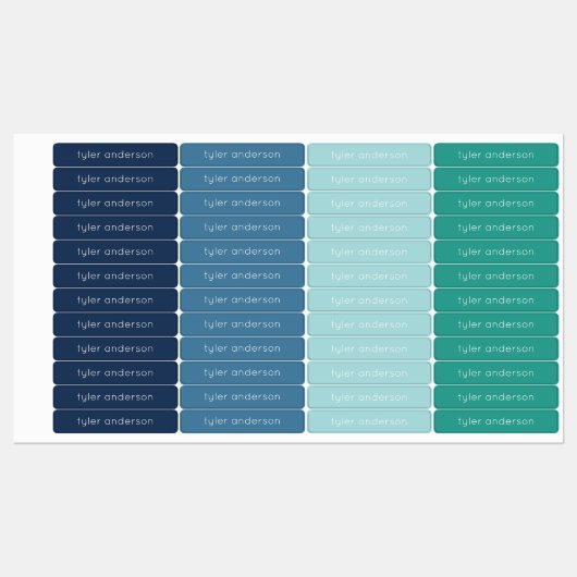 Groen blauw Zinny Waterbestendige etiketten van Ki Labels (Vel)