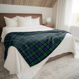 Groen Blauw Zwart Watch Tartan Plaid Fleece Deken