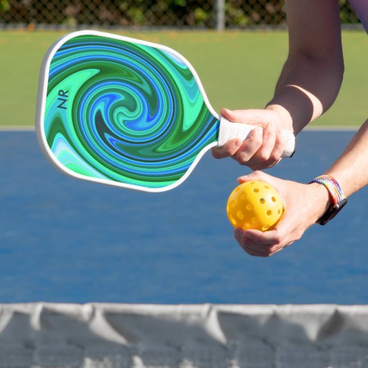 Groen blauw zwembad Abstract Psychedelic Aangepast Pickleball Paddle (Insitu)