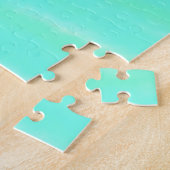 Groen blauwe aquarel afstuderen voeg naam jaar toe legpuzzel (Zijkant)
