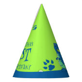 Groen Blauwe Dinosaurus Thema Kinderen Verjaardag Feesthoedjes (Links)