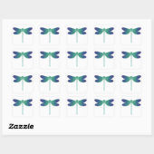 Groen-Blauwe Dunne Dragonfly Gradient Sticker (Vel)