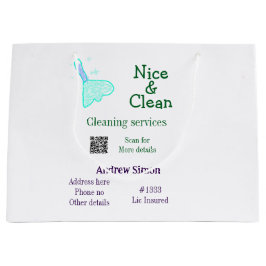 Groen blauwe gitter schoon mop voeg naam adres q r groot cadeauzakje