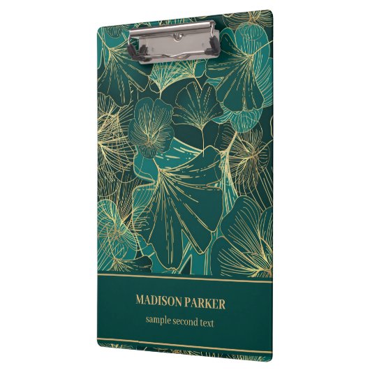 Groen-blauwe goudbladeren klembord (Links)