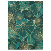 Groen-blauwe goudbladeren klembord (Achterkant)
