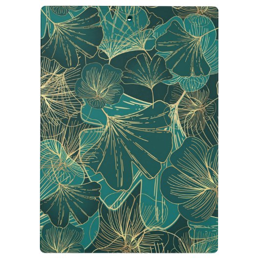 Groen-blauwe goudbladeren klembord (Achterkant)