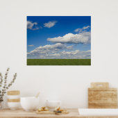 groen , blauwe lucht , witte wolk poster (Keuken)