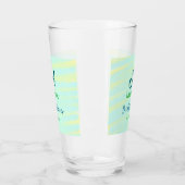 Groen blauwe pastel waterverf bruidsdouche naam da glas (Links)