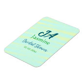 Groen blauwe pastel waterverf bruidsdouche naam da magneet (Linkerzijde)