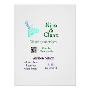 Groen blauwe raster schoon mop toevoegen naam adre perfect poster