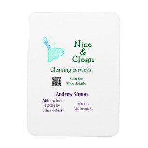 Groen blauwe raster schoon mop voeg naam adres q r magneet