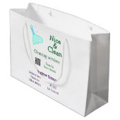 Groen blauwe ruiters schoonmaak mop voeg naam adre groot cadeauzakje (Achterkant Gekanteld)