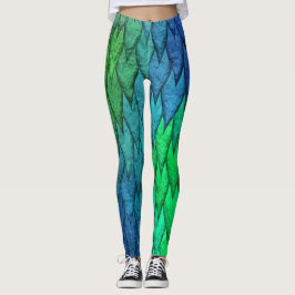 Groen Blauwe Slangenschalen Leggings