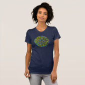 Groen/Blauwe Starburst Mandala T-shirt (Voorkant volledig)