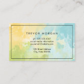 Groen Blauwe Waterverf Mix Textuur Visitekaartje (Achterkant)