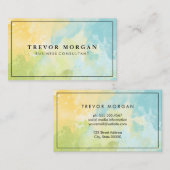 Groen Blauwe Waterverf Mix Textuur Visitekaartje (Voorkant / Achterkant)
