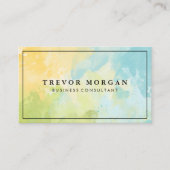 Groen Blauwe Waterverf Mix Textuur Visitekaartje (Voorkant)
