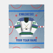 Groen | Blauwe Wh. Ice Hockey Rink | Player Jersey Fleece Deken (Voorkant)