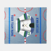 Groen | Blauwe Wh. Ice Hockey Rink | Player Jersey Fleece Deken (Voorkant (Horizontaal))