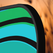 Groen Blauwgroen Aqua Blue Retro Swirl met Initiaa Pickleball Paddle