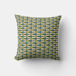 Groen Blauwgroen Black Cream Tribal Kussen of Kuss
