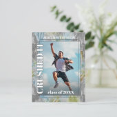 Groen Blauwgroen blauw grijs Afstuderen Aankondigi Briefkaart (Staand voorkant)