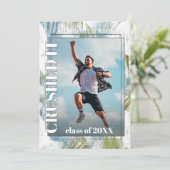 Groen Blauwgroen blauw grijs Afstuderen Aankondiging (Staand voorkant)