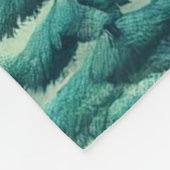 Groen Blauwgroen bos en vogelpatroon Fleece Deken (Hoek)