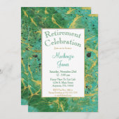 Groen Blauwgroen Gold Abstract Uitnodiging tot uit (Voorkant / Achterkant)