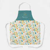 Groen Blauwgroen Goud Abstract Gepersonaliseerd Mo Schort (Voorkant)