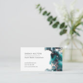 Groen Blauwgroen goud waterverf visitekaartje (Staand voorkant)