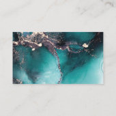 Groen Blauwgroen goud waterverf visitekaartje (Achterkant)