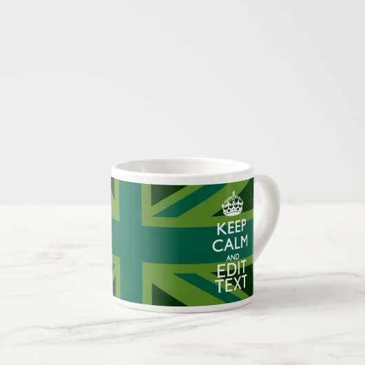 Groen Blauwgroen houden kalm en hebben Jouw tekst Espresso Kop (Voorkant rechts)