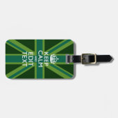 Groen Blauwgroen kalm houden en Jouw tekst Union J Bagagelabel (Voorkant horizontaal)